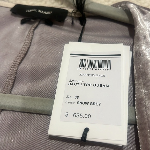 Isabel Marant velvet top in snow gray - Picture 4 of 4